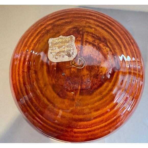 MCM Handmade Canadian Pottery Planter Vase – Red Brown Drip Glaze – 5.5” Tall - Picture 6 of 8